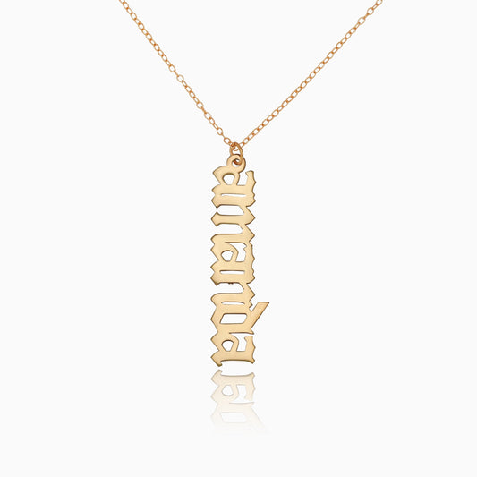 Drop Down Gothic Name Necklace