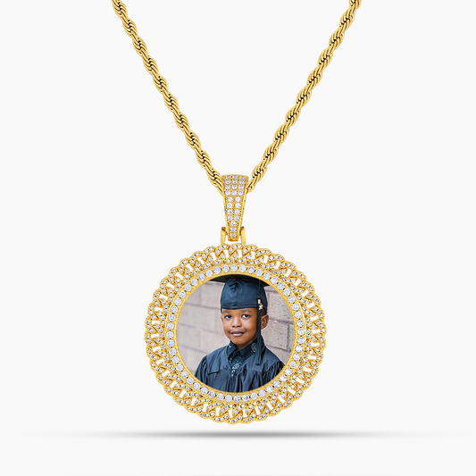 Iced Cuban Medallion Photo Pendant