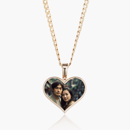 High Polish Heart Photo Pendant