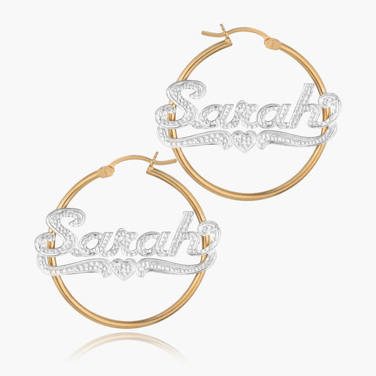 Kid's Mini Frosted Hoop Name Earrings