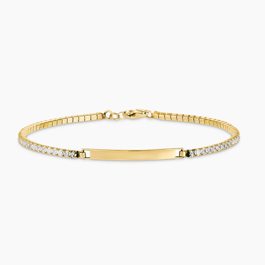 Engraved Bar Tennis Anklet